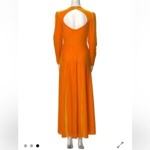 ❤️SELF-PORTRAIT Twisted mustard orange velvet maxi dress gown beautiful luxury